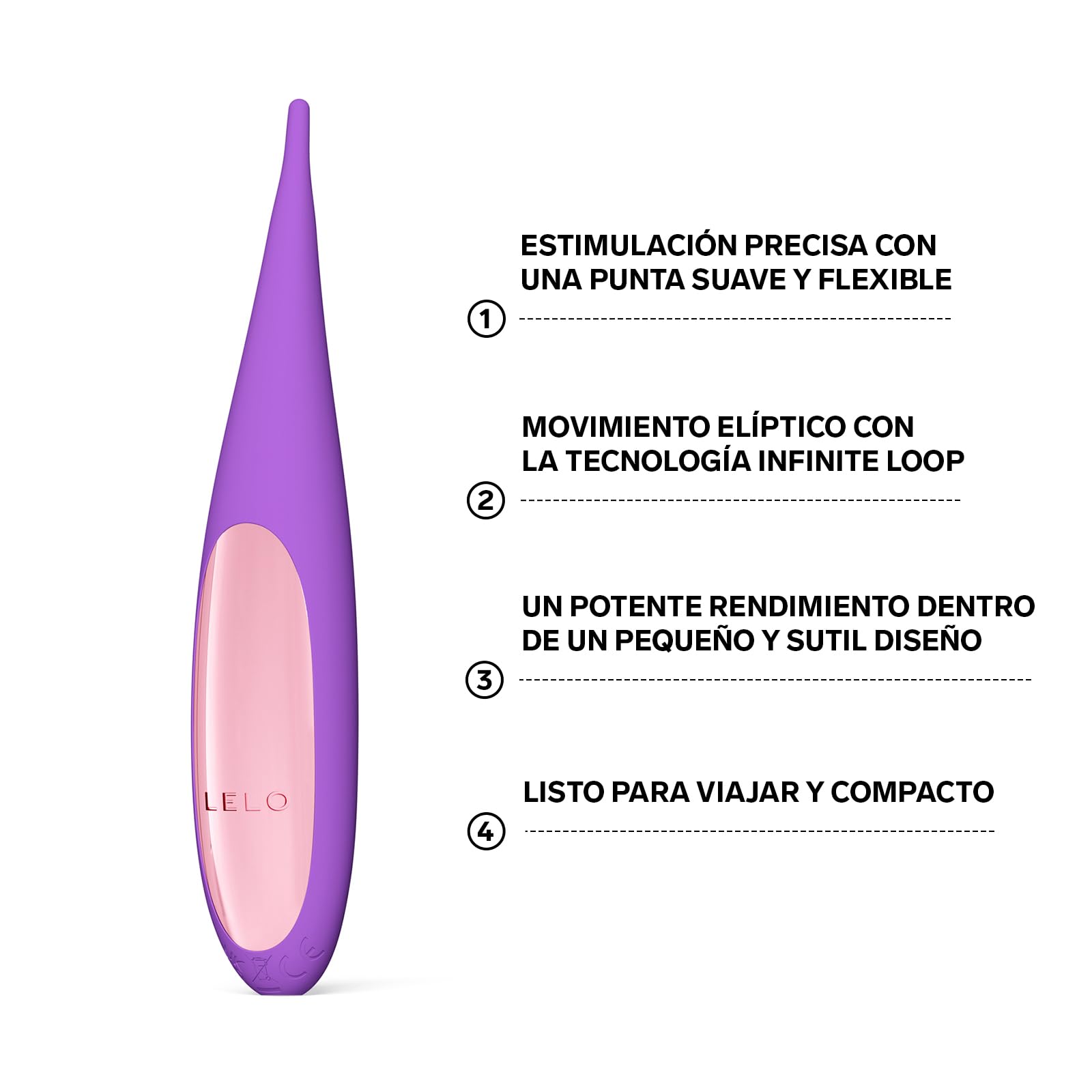 LELO DOT Travel, Estimulador de Clítoris Femenino Pequeño Vibrador para Mujeres con Movimiento en Forma de 8 y 8 Modos de Placer Juguetes Sexuales (Purple)