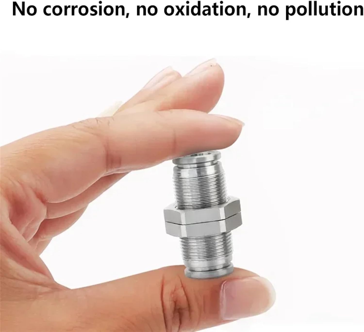 304 Stainless Steel Pneumatic Hose Coupling PM 4/6/8/10/12mm Air Tube Connector 1/8 1/4 3/8 1/2 BSP Quick Release Pipe Fittings (Color : PM-8, Size : 10 pcs)
