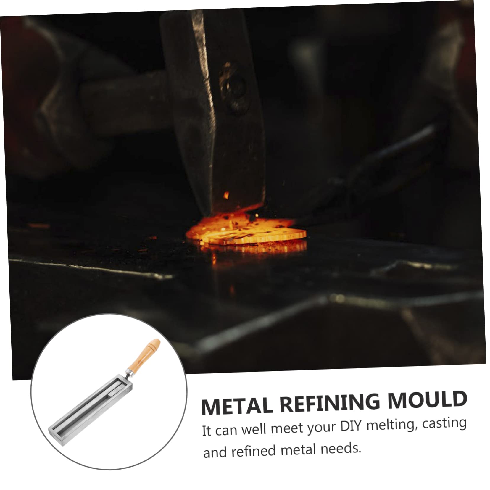 HOMSFOU Molde de Fundición de Hierro Herramienta Cómoda Ranura Grande para Fundir para Lingotes de Plata y Oro para Fundición y Bricolaje