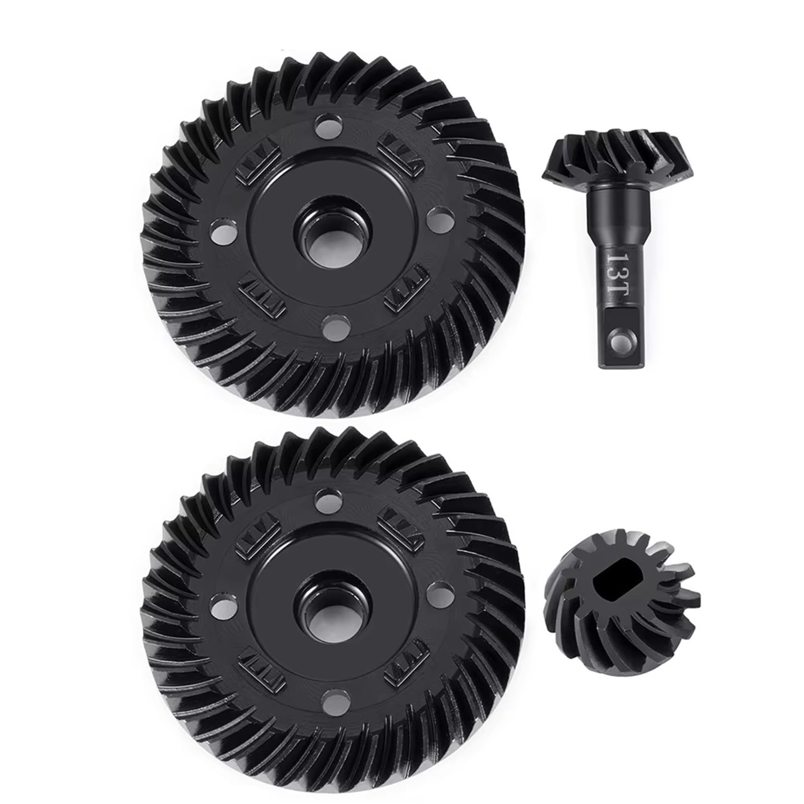 Compatible con Maxx para Slash 4X4 1/8 Coche Trepador De Control Remoto, Accesorios De Actualización, Engranaje Diferencial Delantero Trasero De Acero Y Piñón 13T 37T RC Reparar Piezas