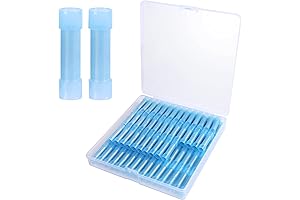 100 Pieces Blue Butt Connectors 16-14 AWG PA66 Nylon Electrical Wire Crimp Connectors