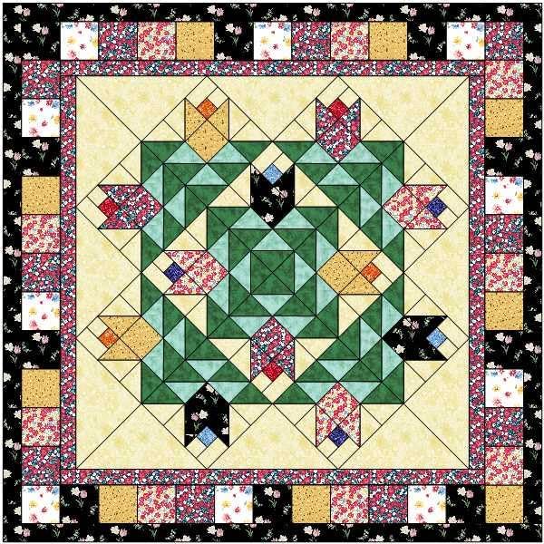 Material Maven Quilt Kit Garden Party/Pre Cut Ready to Sew,Multicolor