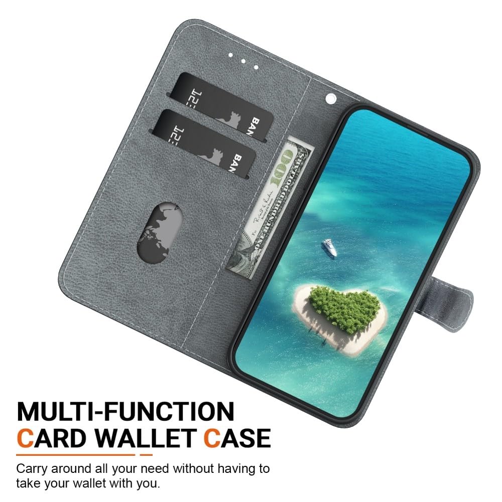 Generic Étui compatible avec Xiaomi 17 (motif : hibiscus) étui portefeuille en cuir à rabat magnétique