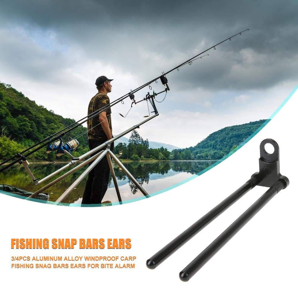 Drfeify Orecchie Snag Bar In Alluminio Per Pesca, 2 Pezzi, Controllo Antivento Per Canna, Allarme Morso, Colore Nero