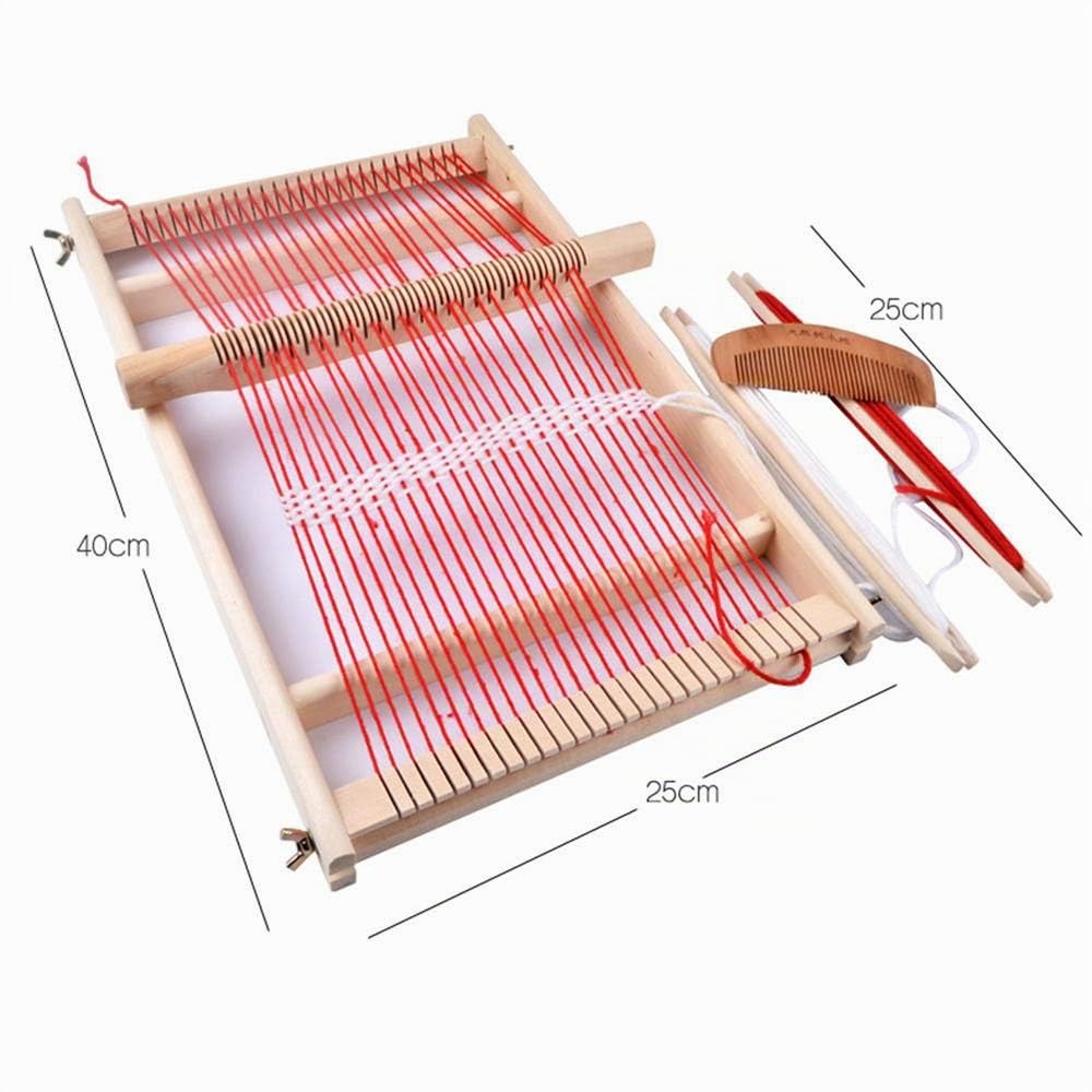 Telar de Tejer para Niños, Kit Completo de Tejido Multiartesanal, Juego de Juguetes de Madera, Telar para Principiantes (40 x 25 cm) - tooloflife