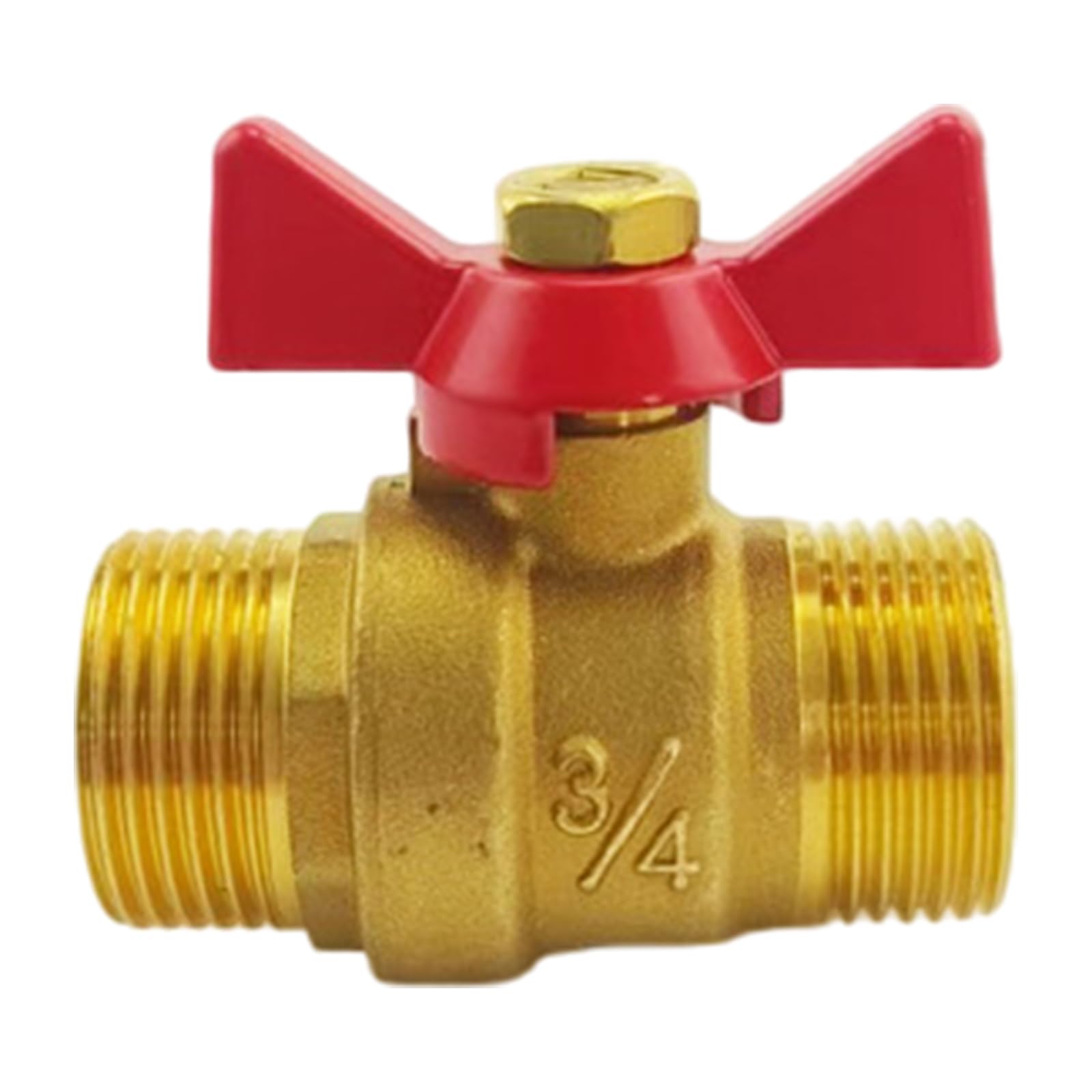 Premium Industrial Double Male Thread Ball 1/2 Inch or 3/4 Inch SuitableFor Home and Commercial Industry Plumbing Butterfly Handle Ball