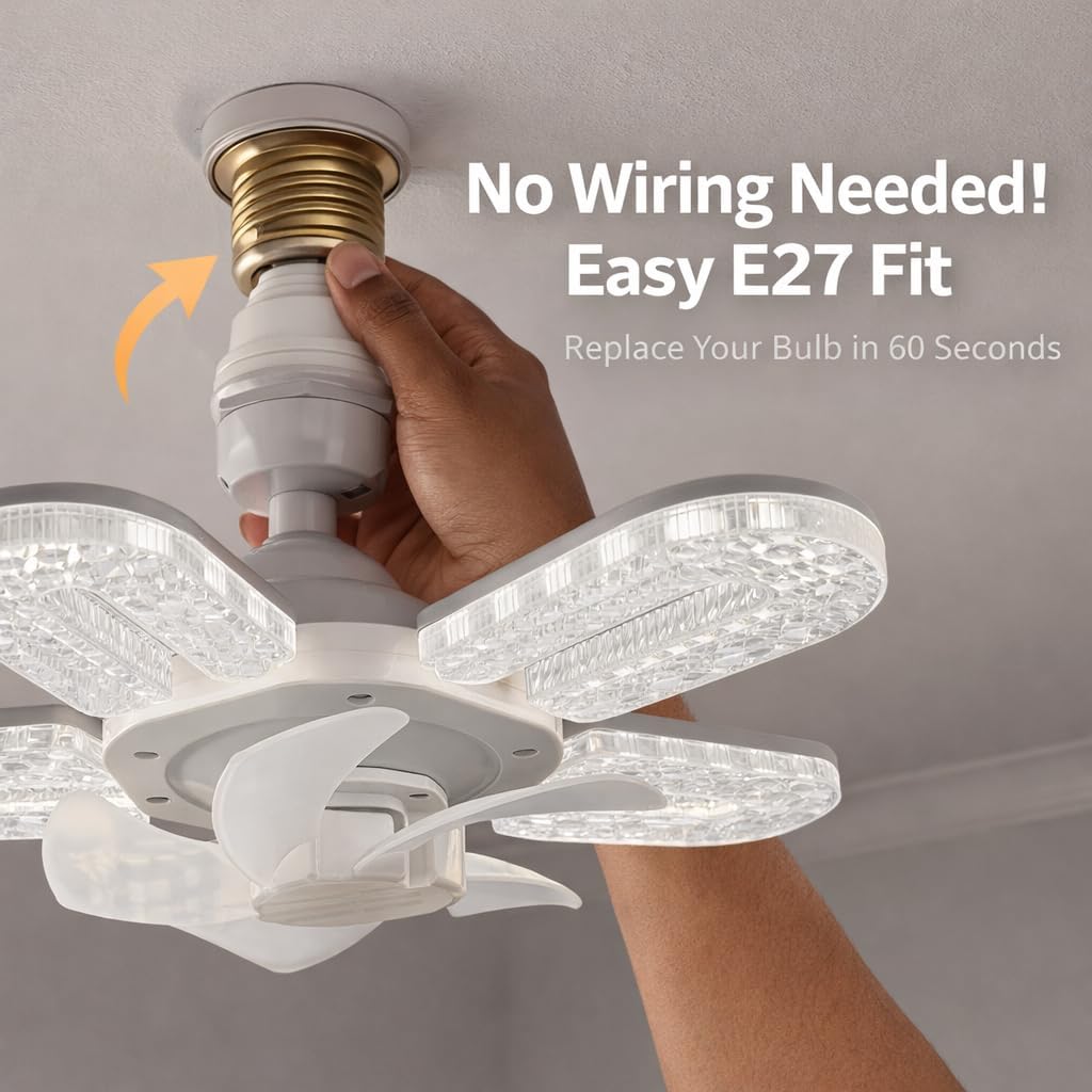 2026 Crystal-Effect LED 5-Blade LED Fan Light, 3-Color 12in Chandelier Ceiling Fan with Remote Control, Timing, 2-in-1 Small Ceiling Fan with Light, E27 Universal Screw Base, 3 Speed (2 Packs)