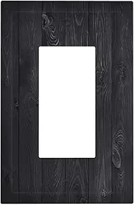 Decorative Outlet Covers Vintage Black Wood Plank Wooden Board 1 Gang Rocker Light Switch Cover Plate Single Decora Light Switch Covers Wall Plate Faceplate for Farmhouse Decor