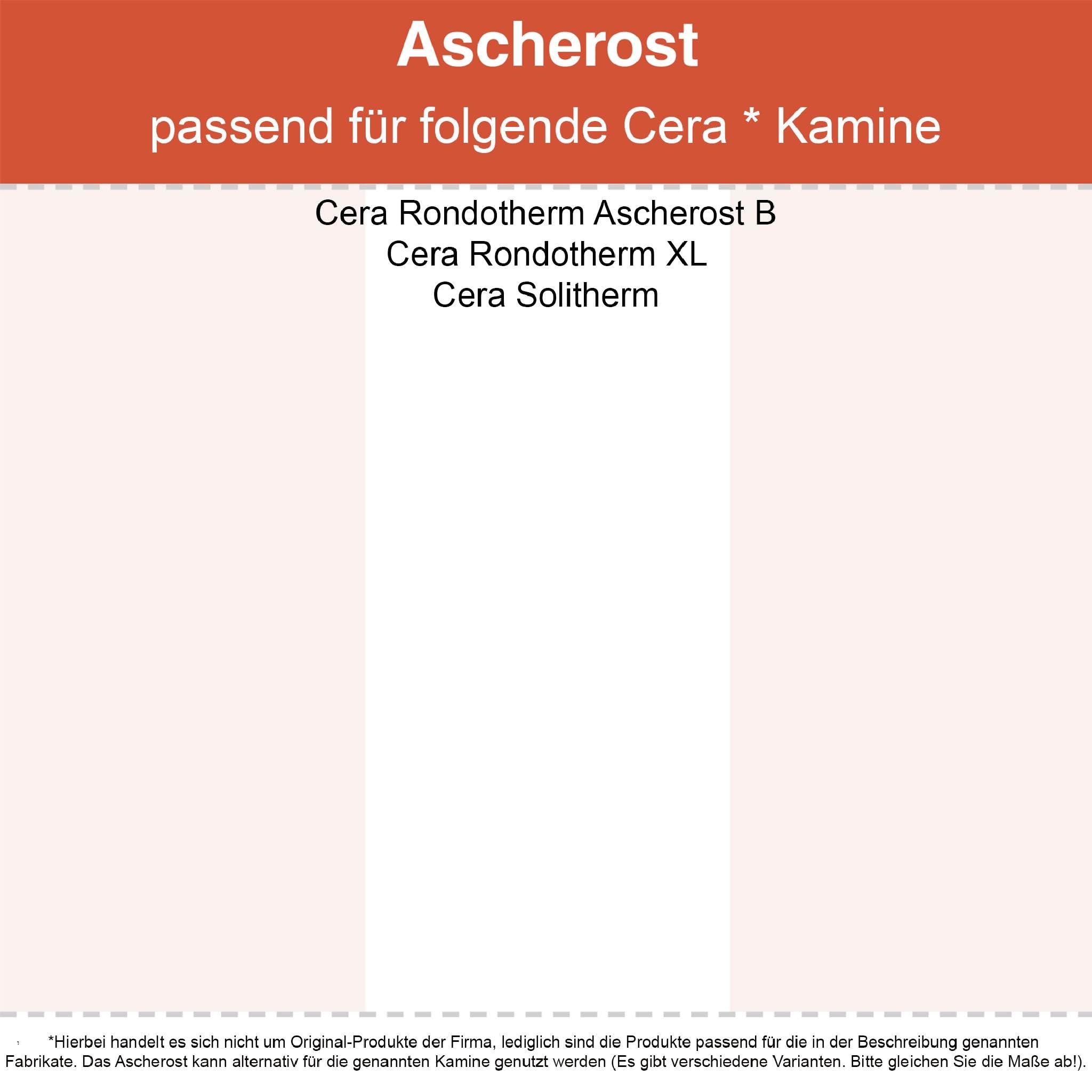 Kaminrost/Ascherost Eckig 160 x 150 x 10 mm passend für Cera ** Kaminöfen inkl. Modellübersicht - Ascherost Kamin aus massivem Stahl - Feuerrost feuerfest & hitzebeständig