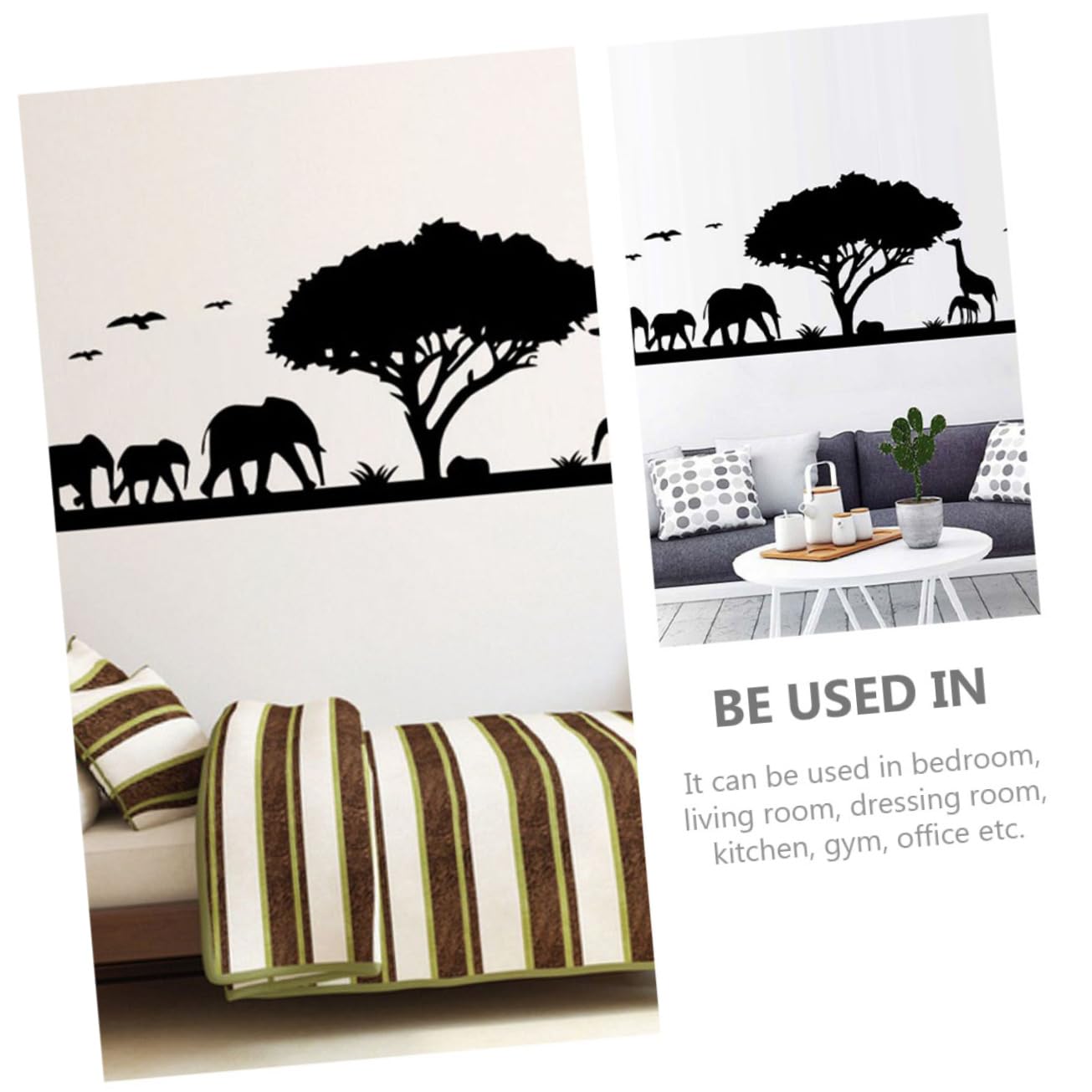 Angoily 2piezas Pegatina Decorativa De Animales Para Pared Vinilo De Giraffe y Estilo Bosque Autoadhesiva Para Habitaciones Infantiles y Guarderías