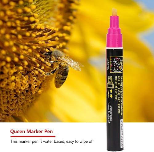 Miniatura 5 de Hilitand Queen Bee - Rotulador de plástico Bee Queen, herramienta de pintura para guardar abejas, 8 colores (rosa)
