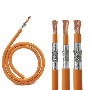 12 AWG Shielded High-Voltage Power Cable Single Core 2.5-25 Mm  Heavy-Duty XLPE Insulated Wire Dual Shielded Oil Resistant,  40 C To +125 C, 1500V For Industrial50ft,12AWG