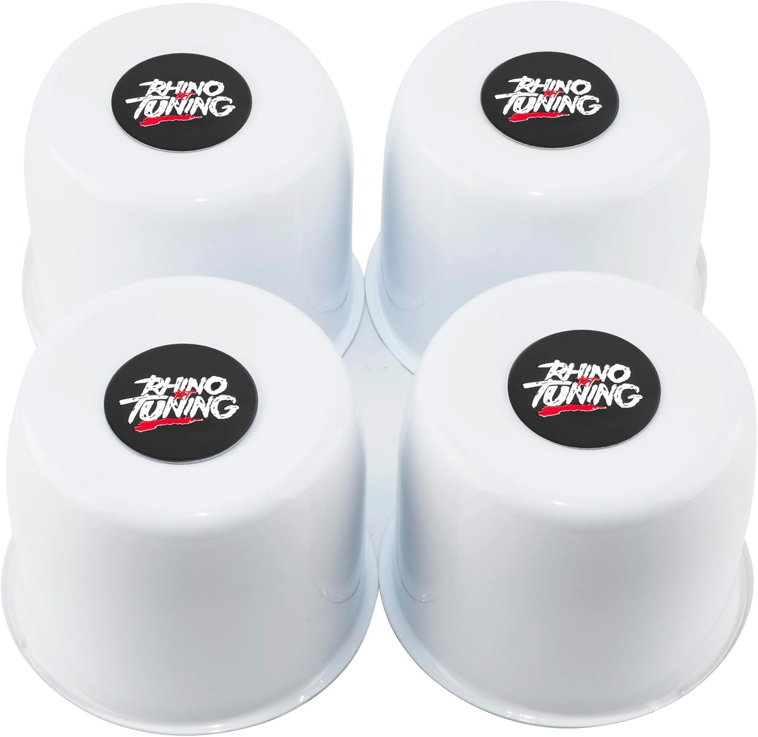 RTrhinoTuning 3.31" Hub 3.03" H Push Through Center Caps Chrome for RV Trailer Truck Wheels Rim 4 Pieces