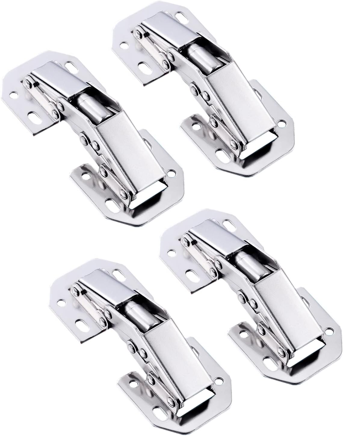 Qrity 4 PCS Kitchen Cabinet 90° Door Hinges Concealed Cupboard Door Hinges - No Slot Required - Easy to Install