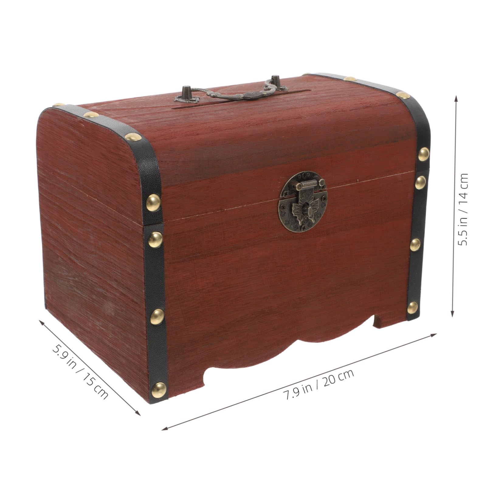 POPETPOP Cofre de Madera para Dinero Cofre de Madera para Objetos Contenedor de Dinero Vintage Caja para Guardar Monedas Hucha