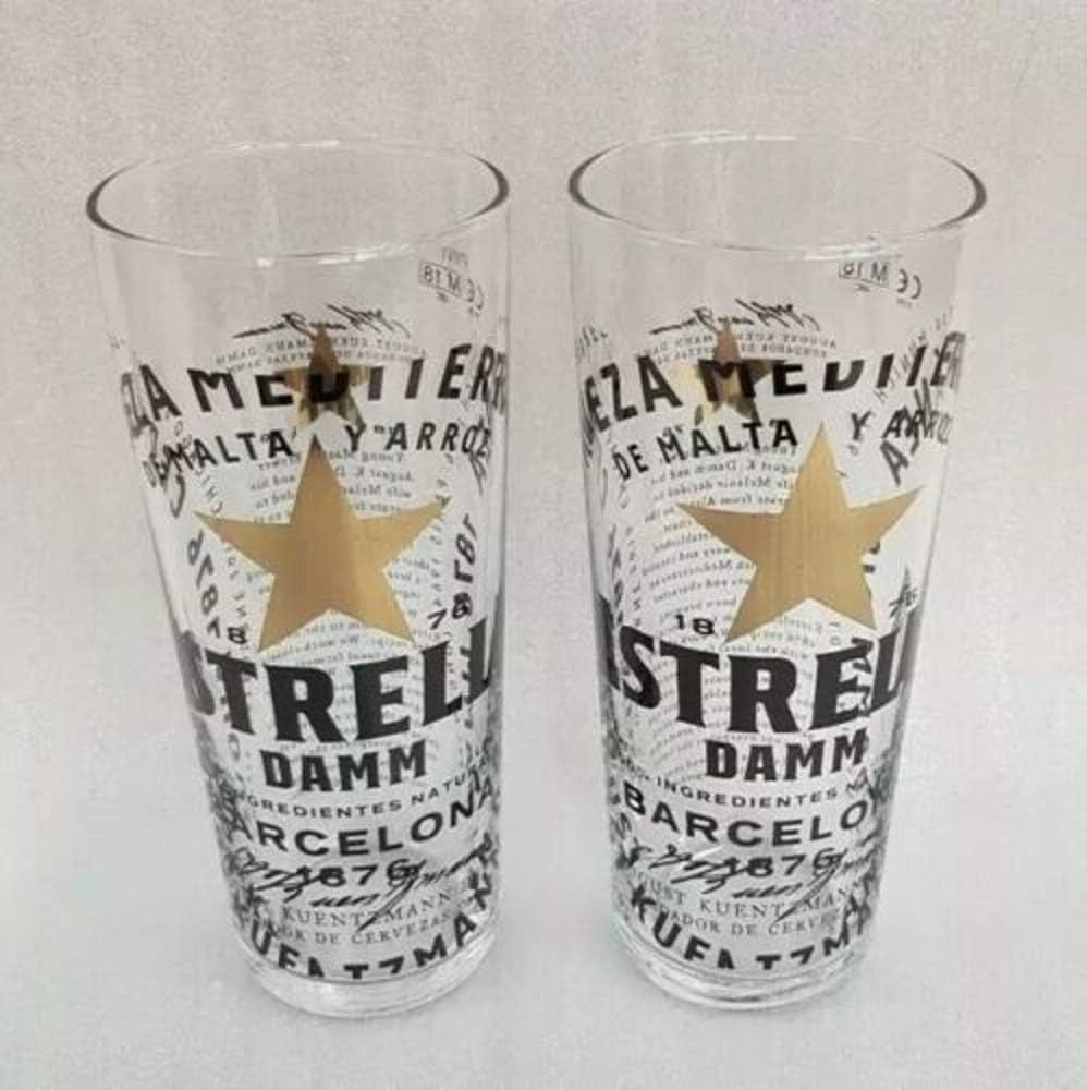 Damm Pint Glasses CE 20OZ / 568ML (Set of 2) Limited Release 2 Beer Mats