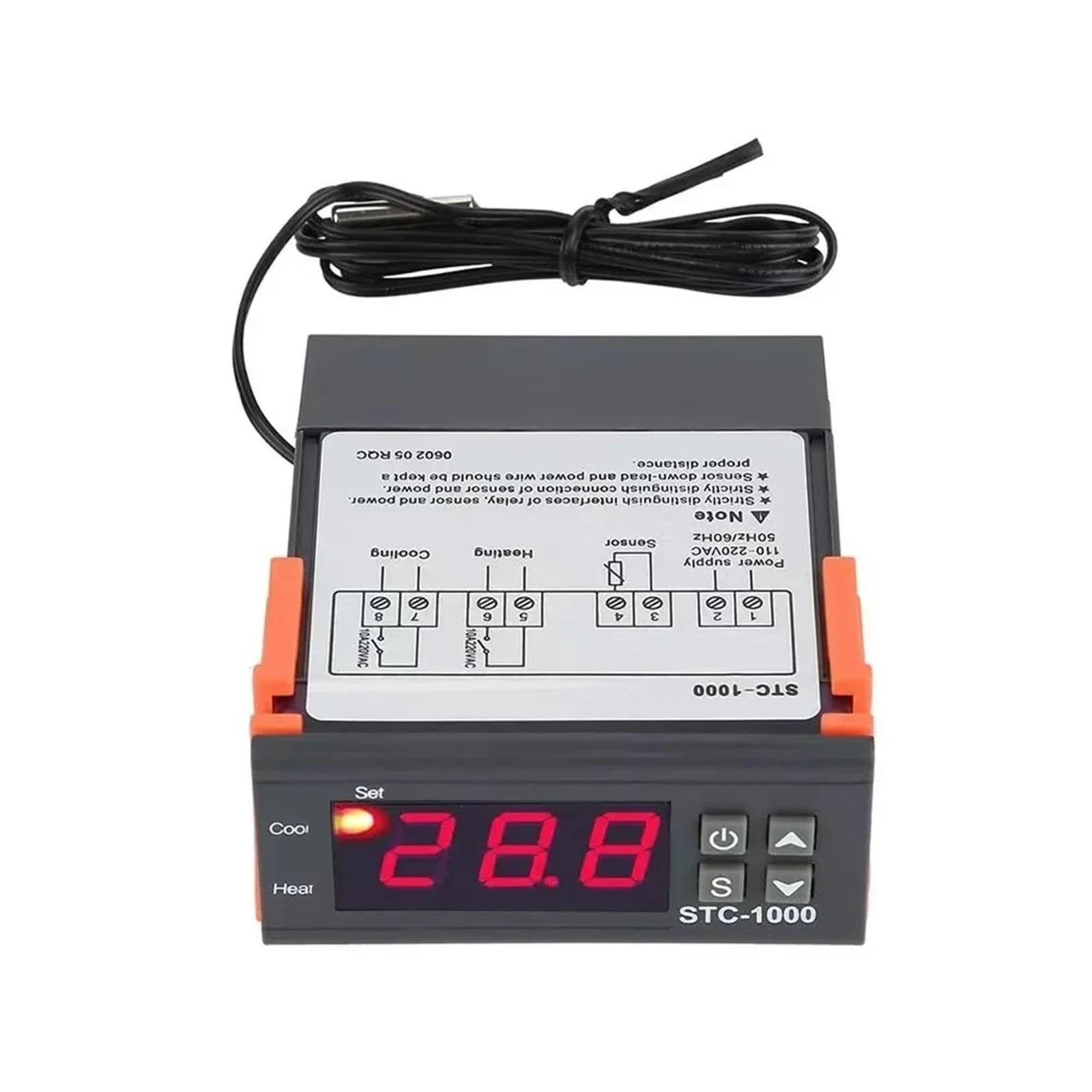 1 pz STC-1000 STC-1000 LED Termostato digitale for incubatore Regolatore di temperatura Termoregolatore Relè Riscaldamento Raffreddamento 12V 24V 220V(AC 110V-220V)