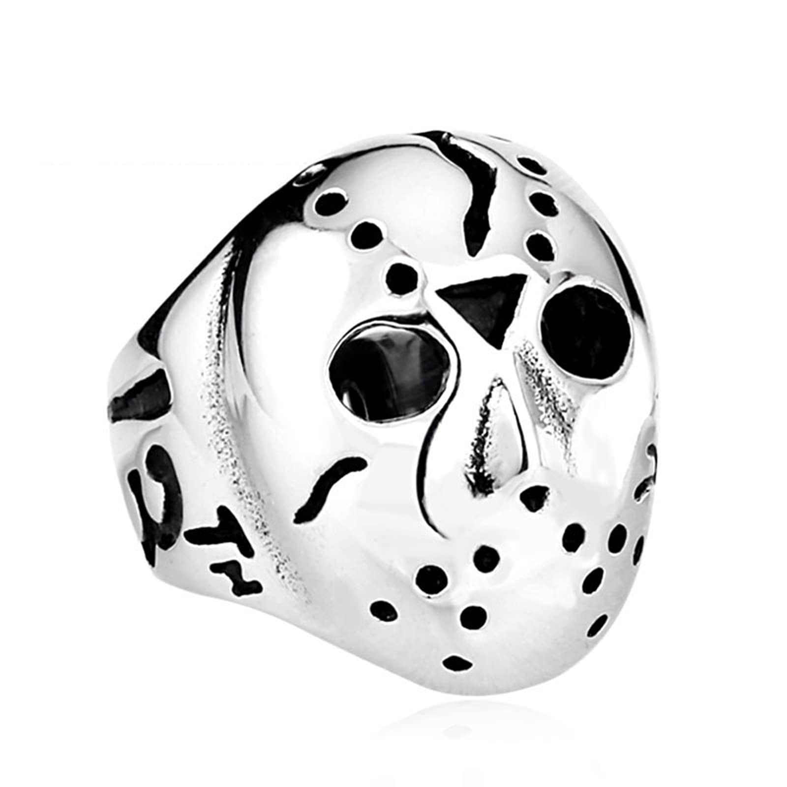 HCMA Jason Mask Killer 13th Men Rings Punk Hip Hop Domineering for Boyfriend Man Titanium Steel Jewelry Creativity Gift