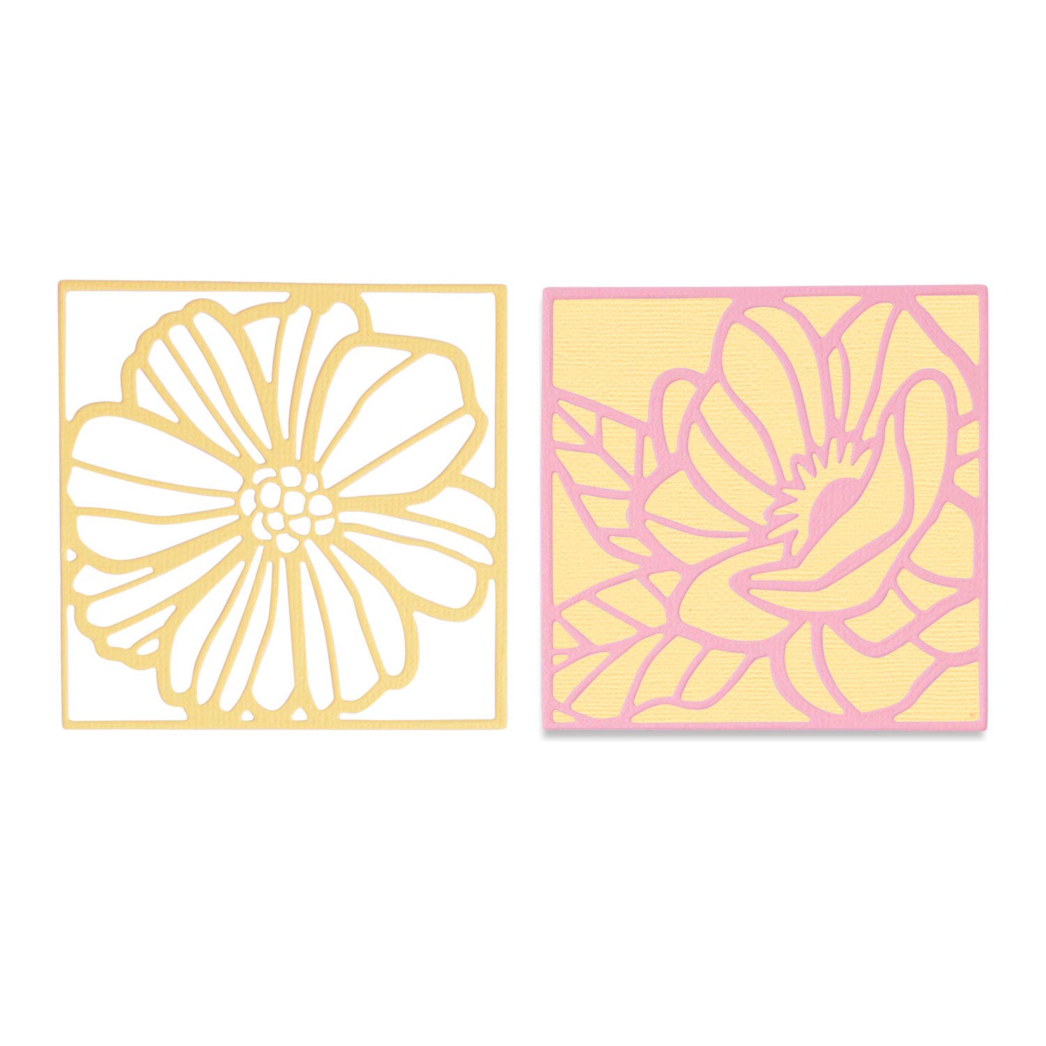 Sizzix Thinlits Dies Floral Card Fronts 665177  3 Dies Flower Squares Rare Dies