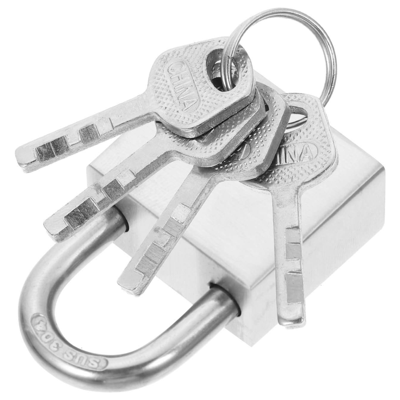 NUOBESTY 3 Pezzi Lucchetto in Acciaio Inossidabile Bagaglio Blocco Mini in Acciaio Serrature Per Valigie Lucchetto Con Chiave Blocco Esterno Mini Serrature Con Chiavi Valigia Argento