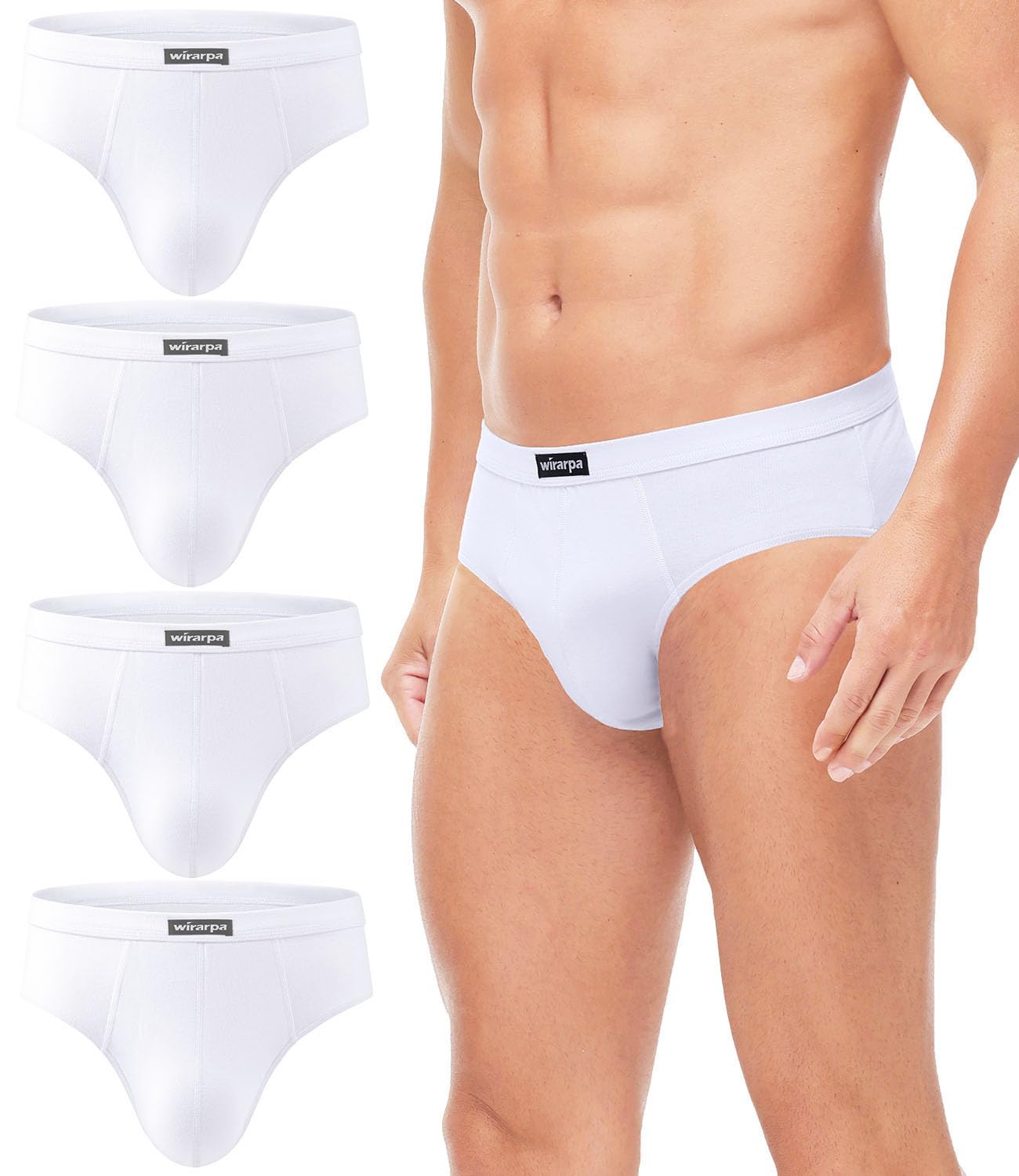 wirarpa Unterhosen Herren Slip Baumwolle Männer Slips Atmungsaktiv Unterwäsche 4er Pack