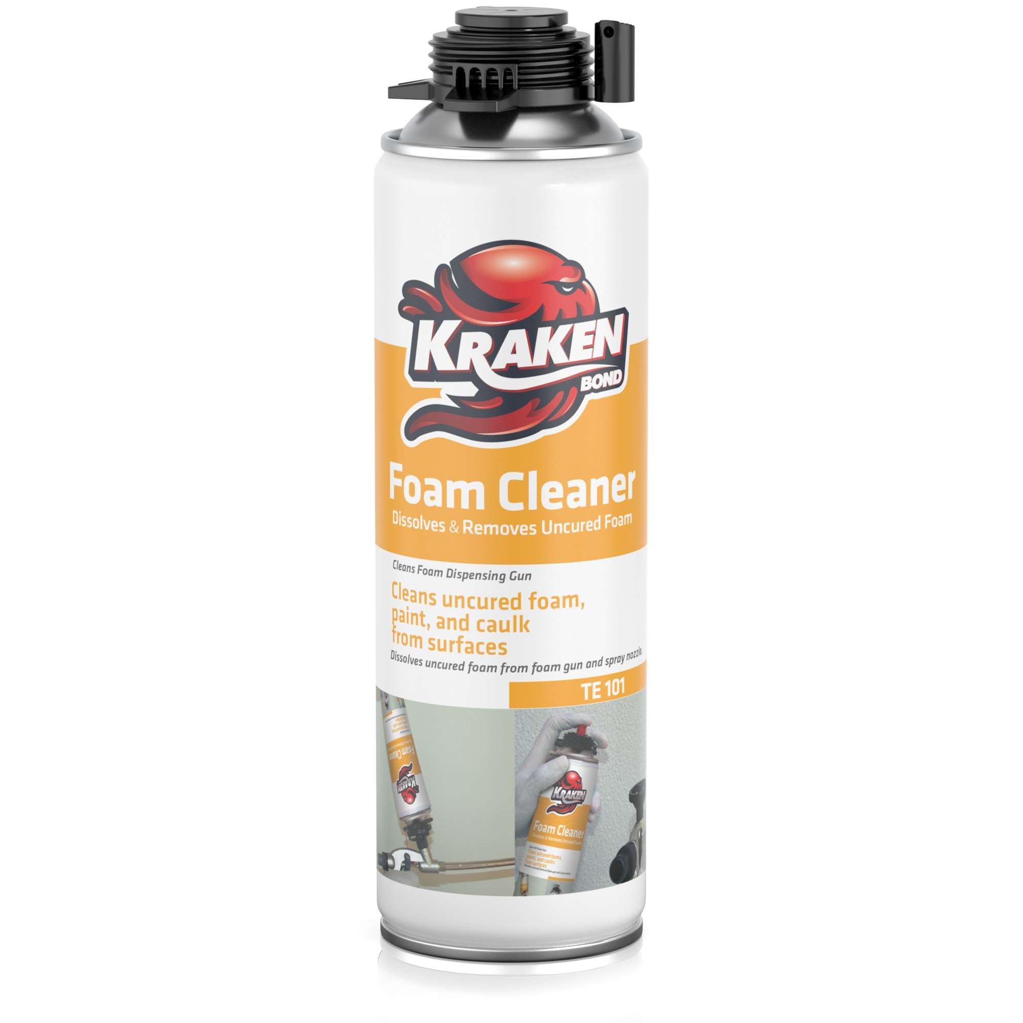 Kraken Bond Spray Foam Gun Cleaner - (1x12.3oz) Polyurethane Insulation Cleaner Spray, Dissolves Uncured Expanding Foam Cleaner Spray for Extended Tool Durability - 1 Pack