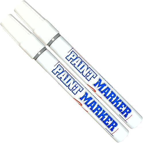 Vista 13 de Marcadores de pintura a base de aceite, permanentes, impermeables, para neumáticos de automóvil, goma de metal, 2 unidades (rosa)