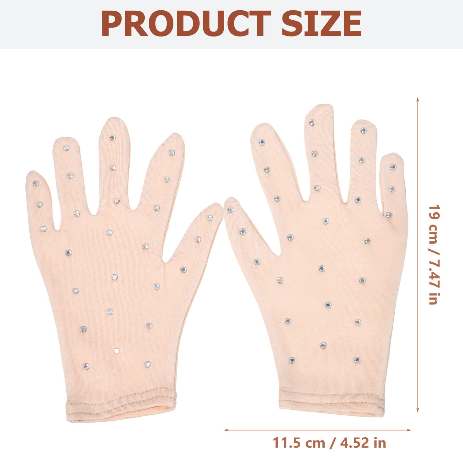 BESPORTBLE 1 paio di guanti da pattinaggio artistico con cristalli guanti da competizione con strass luccicanti per test delle prestazioni danza dello spettacolo
