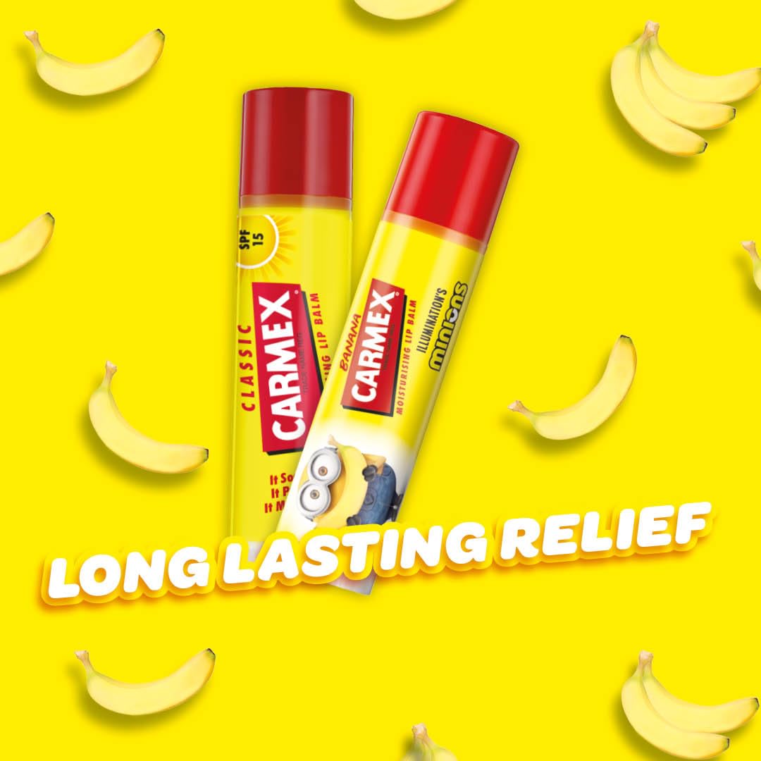 Carmex X Minions Lip Balm Duo - Banana & Classic, Clear, 1 count (Pack of 2) - Image 4