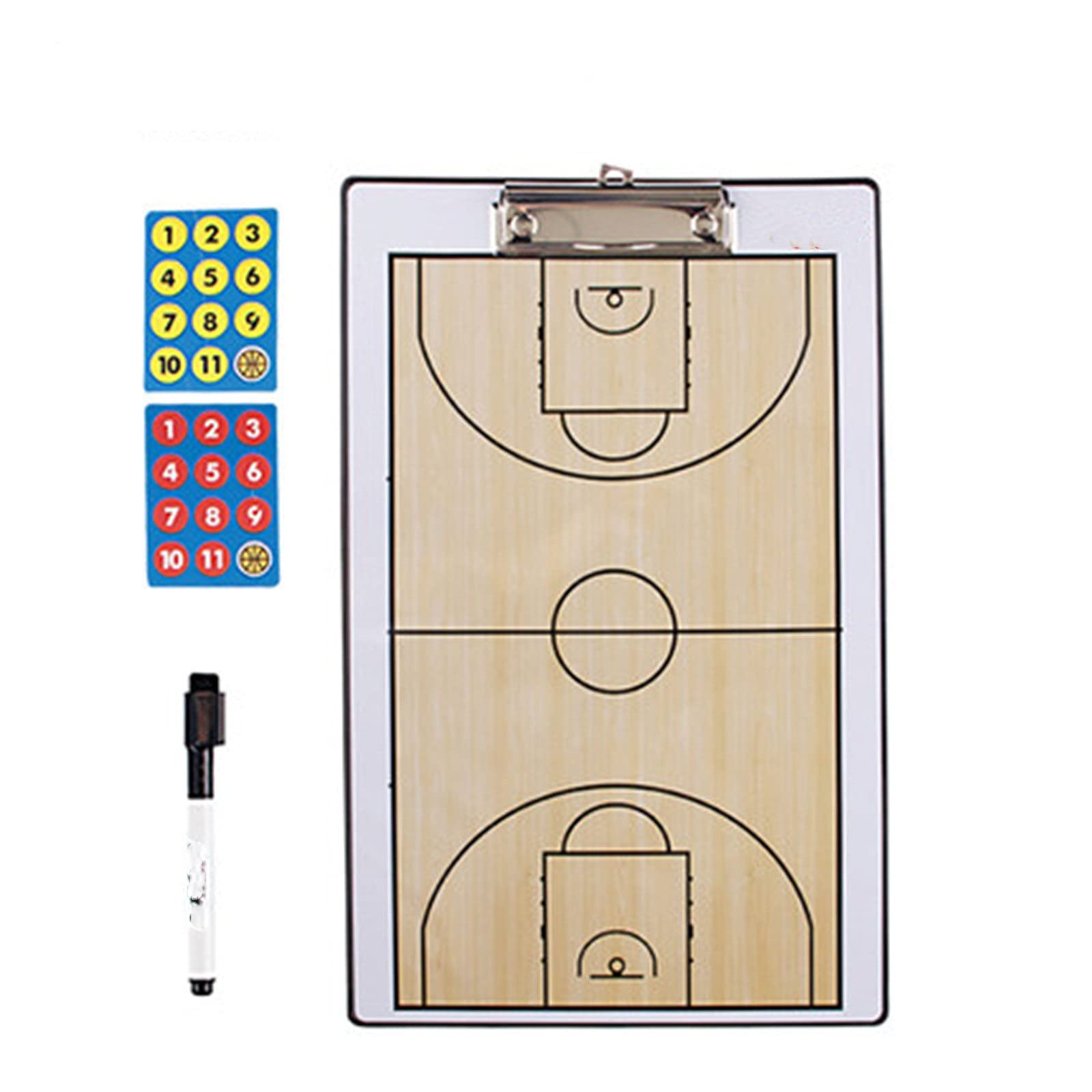 Carpeta de Entrenador de fútbol Equipo Comando Enseñanza Señal Tablero Voleibol Baloncesto Fútbol(Bianco)