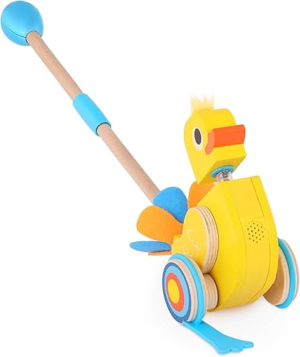 Miniatura 5 de Battat Juguete de empuje de Waddling - Pato de madera - Paseos y solapas - Sonidos tontos y cabeza de bobble - 12 meses + - Quack & Go Duck