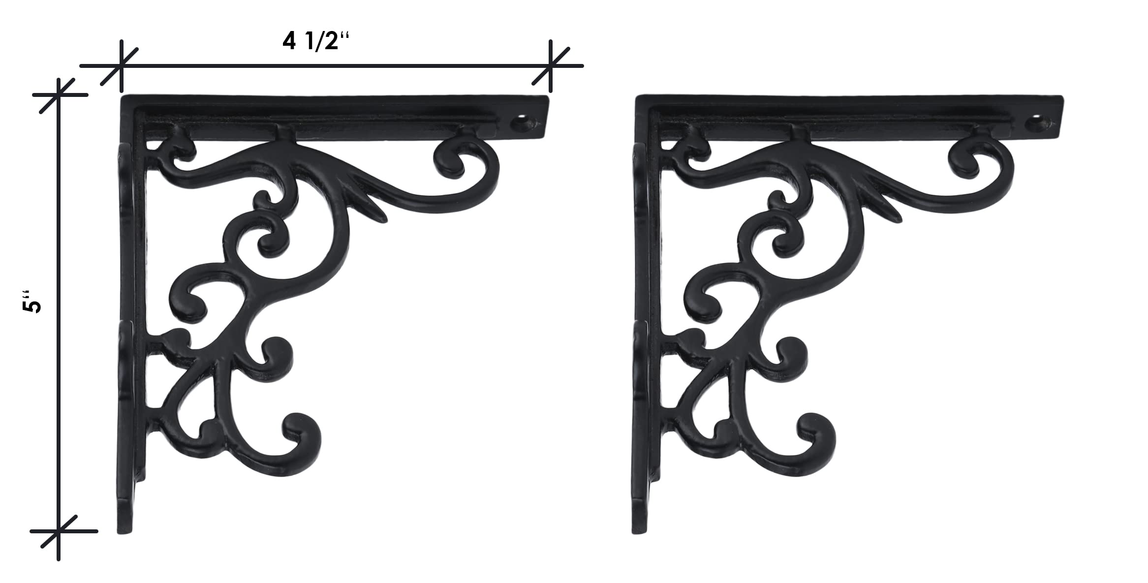 A29 - Soporte para estante (hierro fundido), diseño de pergamino