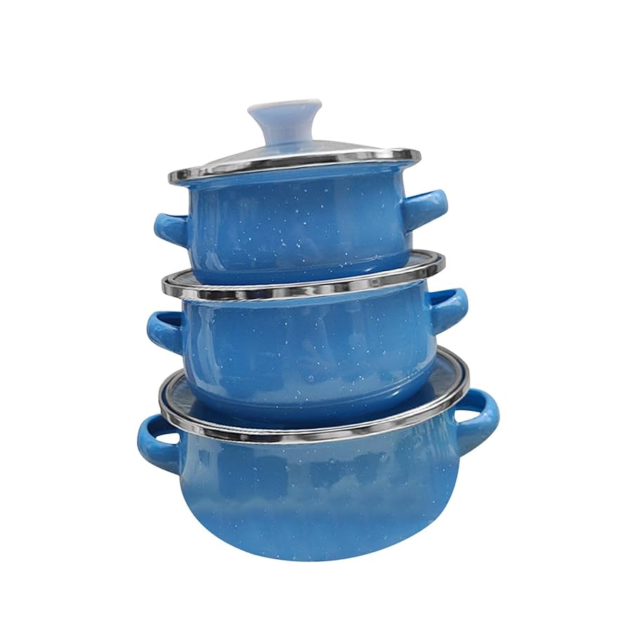 Casserole Rétractable Bleue - Silicone Et Acier Inox - Couvercle Verre - Manche Pliant - Gain De Place