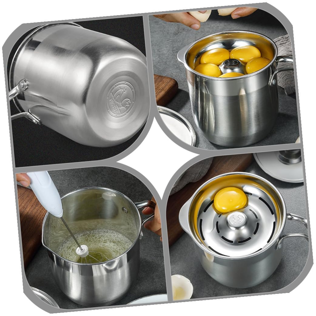 COLLBATH Separador de Huevos de Acero Inoxidable Diseño de Orificio Hueco y Puerto de Drenaje en V para Uso Seguro y Fácil en Cocina Doméstica