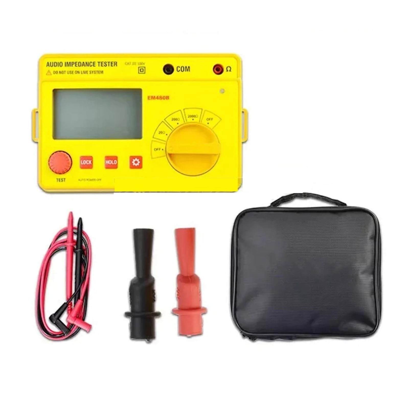 Medidor de impedancia de audio digital EM480B, rango de prueba: 20 Ω/200 Ω/2000 Ω, medidor de resistencia, megóhmetro Múltiples escenarios de aplicación