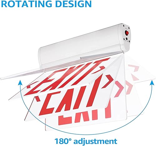 Miniatura 12 de LEONLITE Señal de salida de emergencia, letrero de salida LED con borde iluminado, luz de salida con batería de respaldo, certificación UL, doble