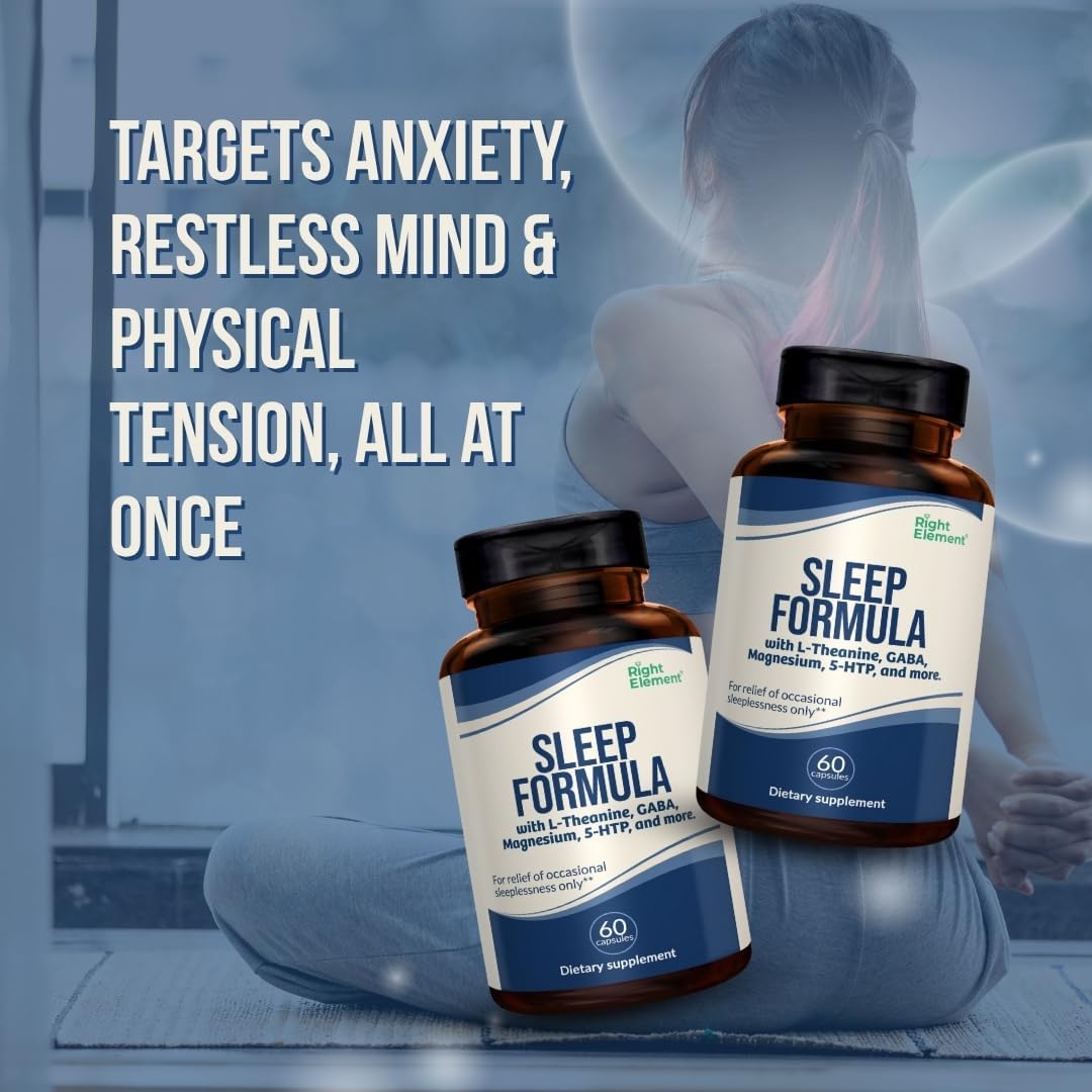 Sleep Formula, with L-Theanine, GABA, Magnesium, 5-HTP, and More (1-Pack)