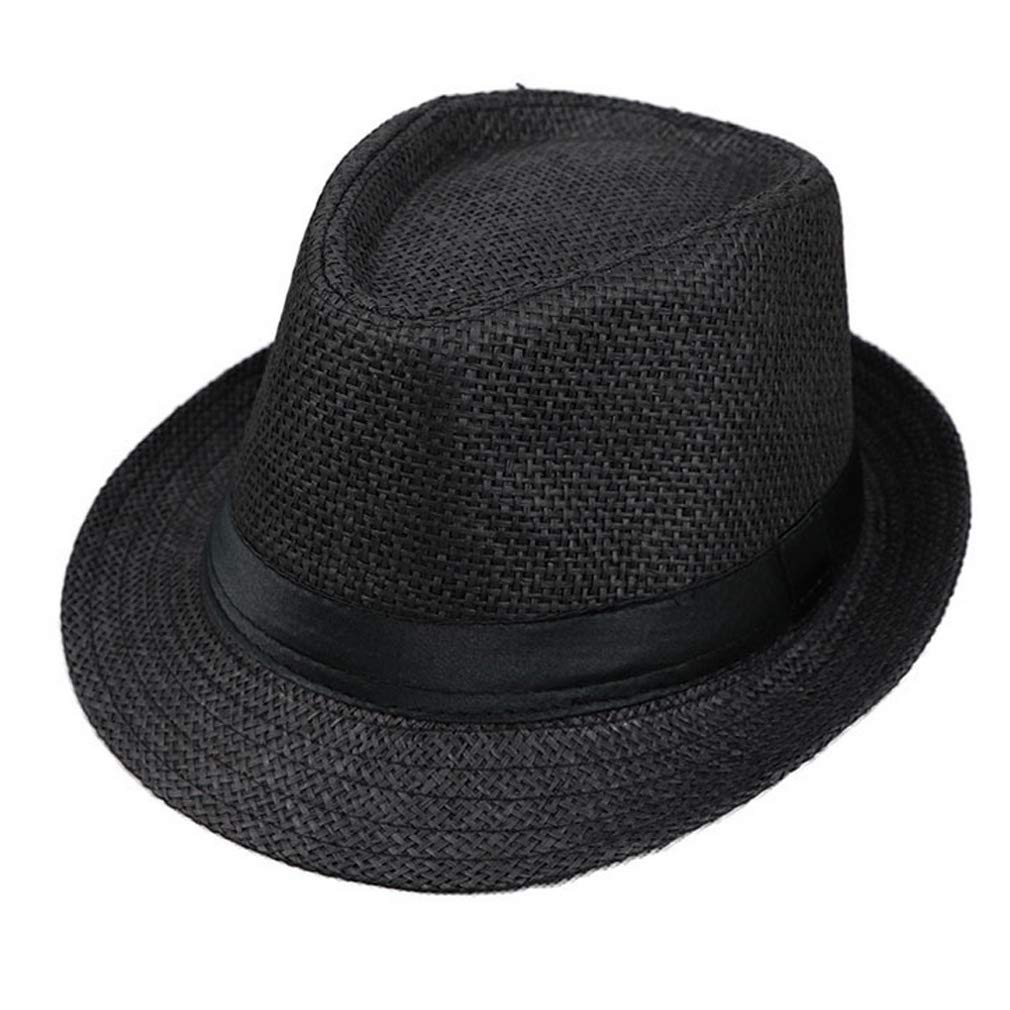 Junhouse Panama Hat for Men Summer Fedora Trilby Straw Sun Hats Foldable Beach Travel Hat