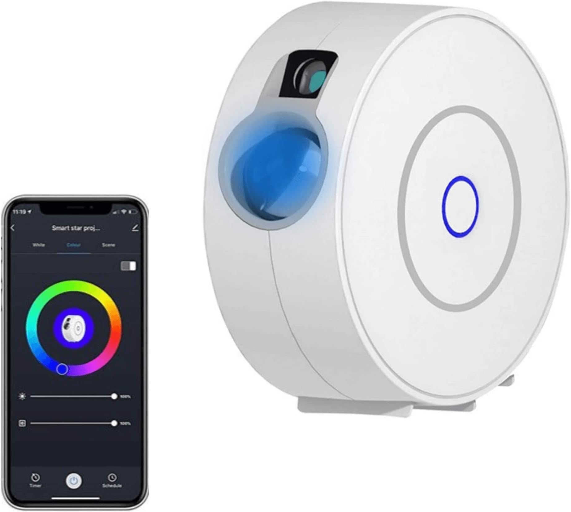 Smart LED Star Projector Lamp, WiFi App Controlled, Works with Alexa and Google Home, Projects Nebula Cloud Dual Light Effects, Ideal for Home and Gaming Rooms