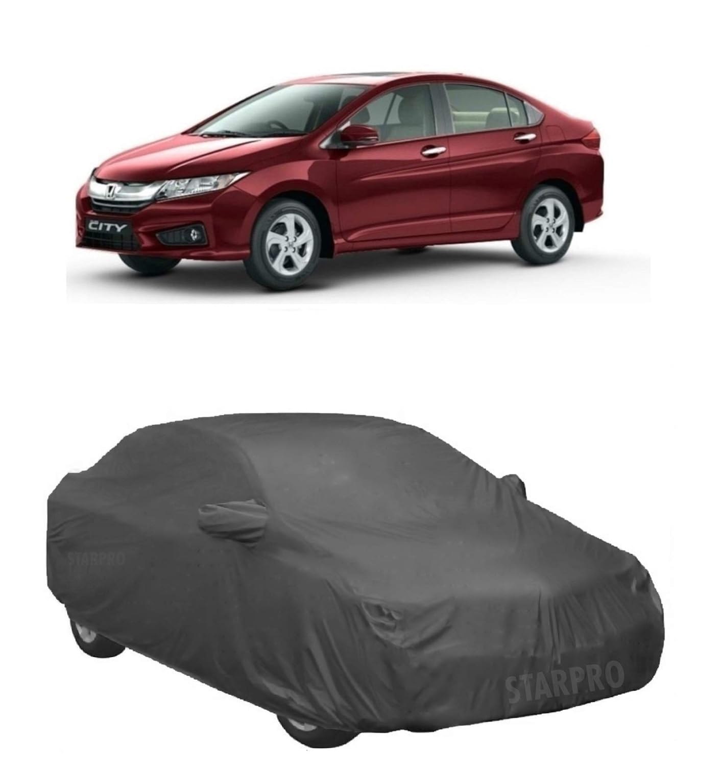 UV Proof All Weather Car Cover Compatible with Honda City i-VTEC Water Resistant Car Cover (Grey Color with Mirror)|Car Accessories-image-37