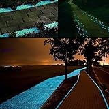 Middletone 100 piedras luminosas piedras fluorescente, se usan para el camino del jardín y la decoración, azul