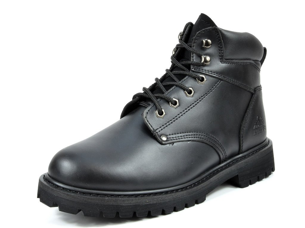Men's Engine-03 Black Full-Grain Leather Work Boots - 6 M US