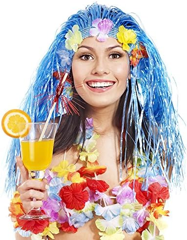 Mirrwin Herbe Hawaenne Hula Jupes Ensemble Inclure Fleur Leis Collier