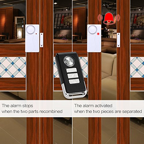 KKmoon Sensor de porta magnética sem fio Controle remoto Detector de janela em casa Alarme de segura