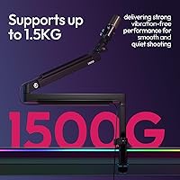 Vista 7 de ULANZI ZJ05 Premium High-Low Profile 2-in-1 Design Microphone Boom Arm with Ballhead Cold Shoe Fully Adjustable, with Cable Management Channels