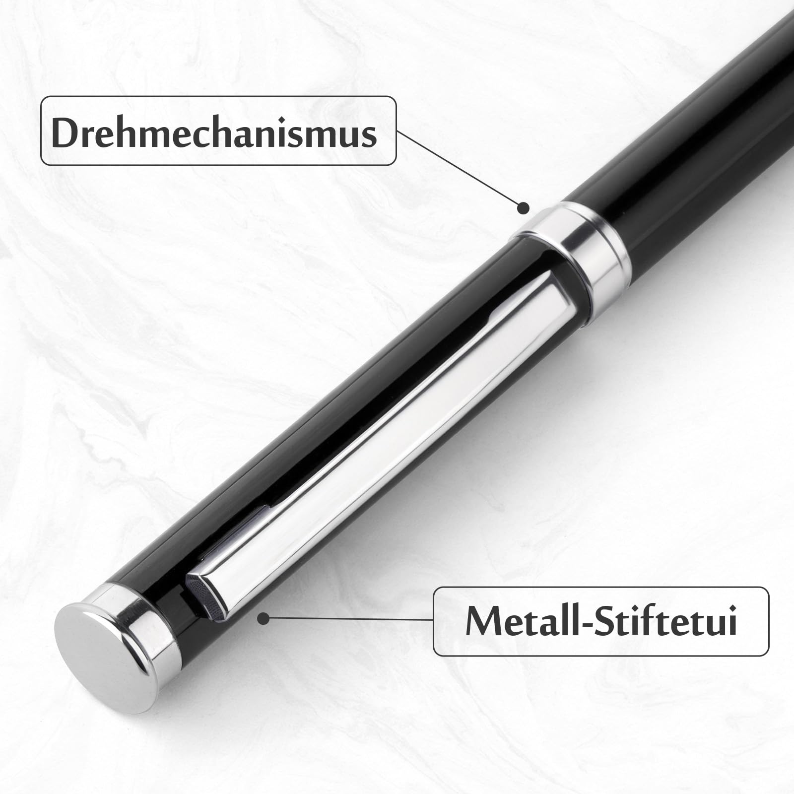 Gravurmaster 50x Kugelschreiber Set Personalisiert - Metall Drehkugelschreiber