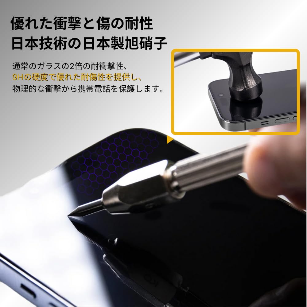 Amazon | 「魔法の箱」DEKEY iPhone 13用ガラスフィルム。この強化