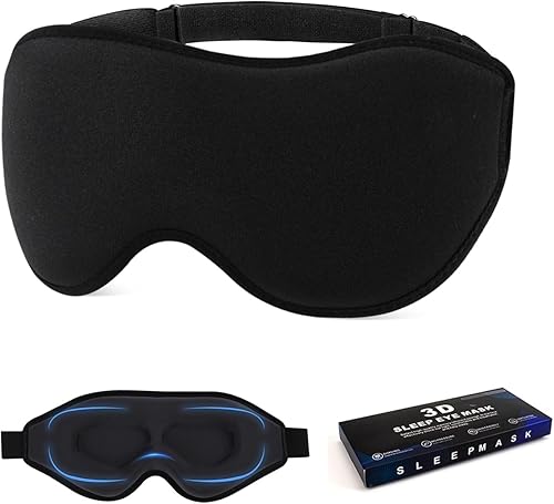 Antifaz para dormir de lado, antifaz contorneada 3D de presión cero, máscara de dormir con bloqueo de luz, cómoda venda nocturna para mujeres y