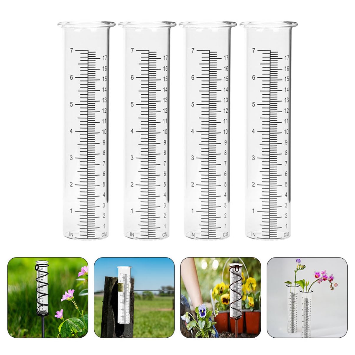 Toddmomy 8stücke Transparente Regenmesser Präzises Niederschlagsmessgerät Für Garten Und Tragbares Messrohr Mit Für Pflanzenbewässerung