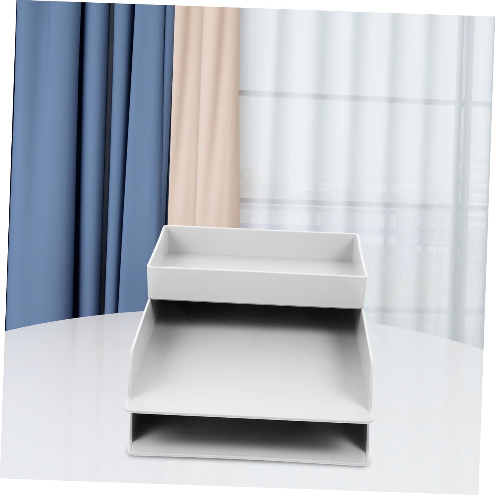 Organizzatore Da Scrivania Multiuso in Abs Bianco, Contenitore Per Documenti A4/a5, Scaffale Portaoggetti Impilabile Per Ufficio e Casa, Set 3 Pezzi Per Archiviazione e Organizzazione File